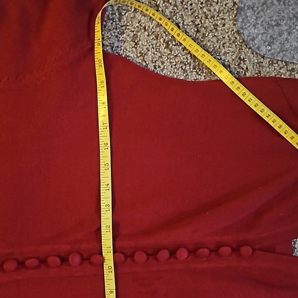 Apppleseed's Red Women's Sweater with faux buttons. - Picture 5 of 6